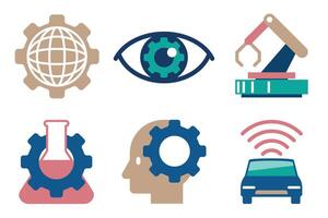 Flat Technology Set for Digital and Innovation Concepts vector