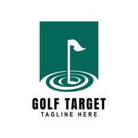 Golf Target Logo with Flagstick and Circular Target Design vector