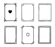 Blank text frames and picture borders set, empty hand drawn doodle, text box, decorative sticker. illustration. vector
