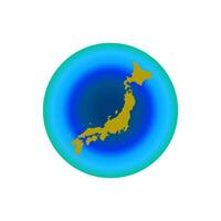 simple icon japan map gradient color background vector