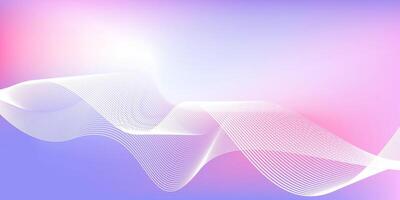 Abstract blue and pink gradient background with shining lines wave. Minimalist pastel color background for banner, poster, cover, brochure, flyer, website vector