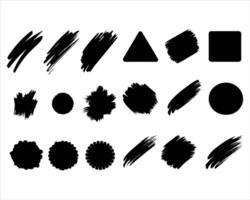 Grunge Brush Stroke and Shape Silhouette Set Abstract Black Paint Elements for Labels, Badges, and Design vector