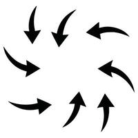 Circular Curved Arrows Set Rotation and Cycle Icon Design vector
