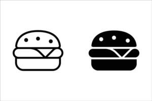Burger icon set. cheese burger Symbol. hamburger sign. for mobile concept and web design. illustration on white background vector