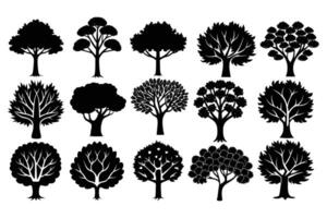 Set of Tree Silhouettes Black Trees Collection for Nature, Landscape, and Graphic Design Projects vector