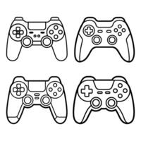 Set of Game Controller Icons Outline Joystick and Gamepad Collection vector