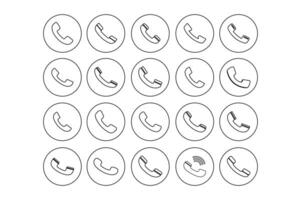 Editable Phone Call Icon Set, flat phone call icon, mobile phone call icon vector