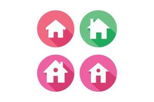 Flat Design Home Button Icon Set, home button icon, home icon for mobile apps, home navigation button icon vector