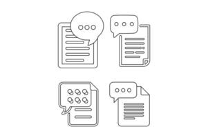Editable Storytelling and Task Icon for Students, flat style storytelling assignment icon, document and paper icon, webpage with Message icon vector