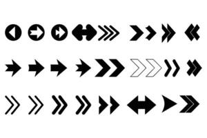 Set of Black Arrow Icons and Symbols Directional Collection for Navigation and UI Design vector