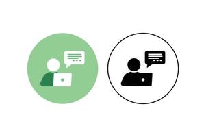 Online Networking Icons with Person and Laptop, virtual meeting icon, online meeting icons, Online Training Icon vector