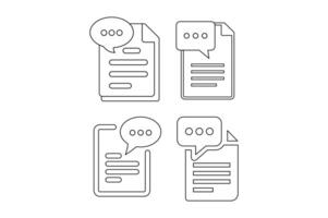 Editable Educational Storytelling and Assignment Symbols, flat style storytelling assignment icon, document and paper icon, webpage with Message icon vector