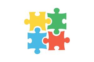 Puzzle Game Icon Illustration, colorful puzzle pieces icon, problem solving puzzle illustration vector