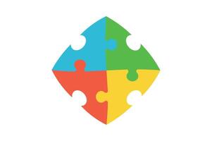 Colorful Jigsaw Puzzle Flat Icon, colorful puzzle pieces icon, problem solving puzzle illustration vector