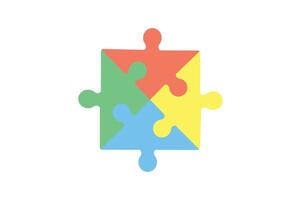 Strategy Puzzle Symbol , colorful puzzle pieces icon, problem solving puzzle illustration vector