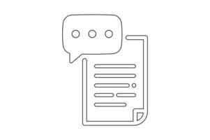 Editable Story Icons for Education, flat style storytelling assignment icon, document and paper icon, webpage with Message icon vector