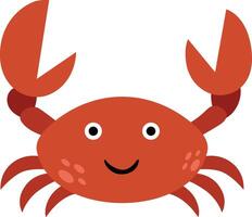 Simple and Cheerful Red Crab Character vector