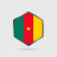 Cameroon flag icon in hexagon shape. vector