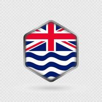 British Indian Ocean Territory flag icon in hexagon shape. vector