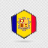 Andorra flag icon in hexagon shape. vector