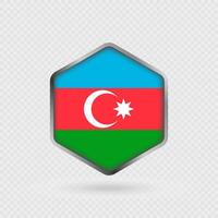 Azerbaijan flag icon in hexagon shape. vector