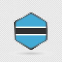 Botswana flag icon in hexagon shape. vector