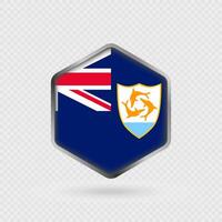 Anguilla flag icon in hexagon shape. vector