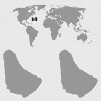 Barbados Map Set with World Location. vector