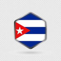 Cuba flag icon in hexagon shape. vector