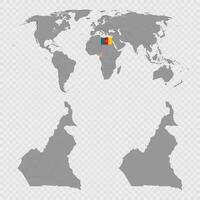Cameroon Map Set with World Location. vector