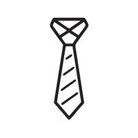 Illustration of a tie with diagonal stripes in a simple line drawing style vector