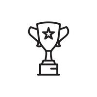 Illustration of a trophy with a star on it and handles in a simple outline vector