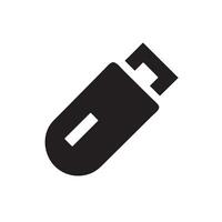 Isolated black flash drive icon on a white background in a simple design style vector