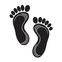 Illustration of two black footprints on a white background in format vector