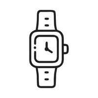 Illustration of a wrist watch with a square face and a simple band design vector