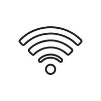 Simple black and white wifi signal icon on a plain white background design vector