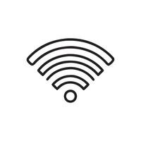Illustration of a simple wifi signal icon with black lines on white background vector