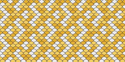 Abstract geometric seamless pattern. Elegant gold and white scales create a sophisticated, chevronlike design ideal for backgrounds, textiles, or website design. vector