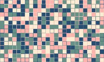 Abstract geometric mosaic pattern with pastel pink, sage green, and navy blue squares. Ideal for website backgrounds, textile designs, or modern branding. vector