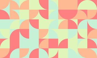 Abstract geometric pastel pattern. Modern, minimalist design featuring repeating shapes in soft coral, pale peach, and mint green. vector