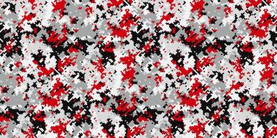 Abstract red, black, and gray digital camouflage pattern. Perfect for backgrounds, textiles, or modern design projects needing a bold, dynamic aesthetic. vector