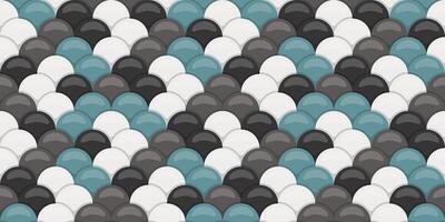 Abstract seamless pattern of overlapping scales in teal, gray, black, and white. Perfect for backgrounds, textures, website design, or print projects. vector