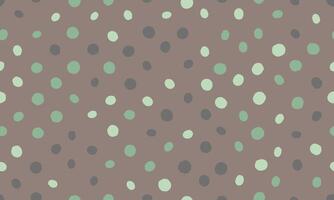 Subtle yet captivating, this seamless pattern features a playful scattering of soft grey and mint green dots on a muted brown backdrop. vector