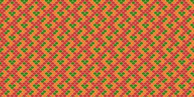 Vibrant geometric textile pattern in red and green hues. Perfect for fashion, web design, or print projects needing a bold, repeating design. Evokes feelings of energy and cultural heritage. vector