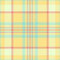 Decorate check pattern background, softness seamless tartan . Tablecloth texture plaid textile fabric in yellow and light colors. vector