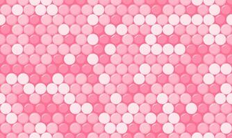 Abstract pink and white circle pattern. Seamless texture ideal for backgrounds, websites, or textile design. Evokes feelings of sweetness, femininity, and playful energy. vector