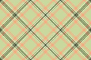 Elegant pastel plaid pattern in peach and sage green. Perfect for textile design, backgrounds, or wrapping paper. This seamless texture offers a fresh, modern take on classic woven designs. vector