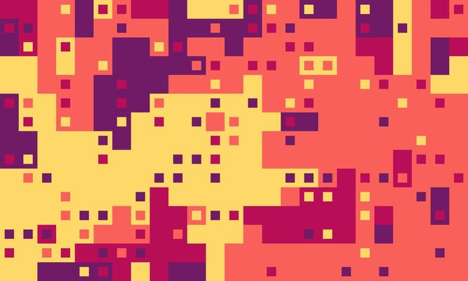 Abstract pixel art background. Vibrant, warmtoned geometric shapes create a dynamic and energetic design, perfect for tech, website banners, or modern presentations.