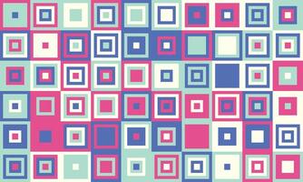 Vibrant geometric pattern of nested squares in pastel pink, blue, and green. Ideal for website backgrounds, textile design, or playful branding. vector