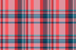 Warm check tartan , aged background texture plaid. Print pattern textile seamless fabric in red and cyan colors. vector